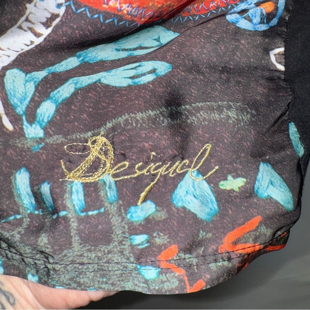 Desigual Multicolor Patchwork Blouse Size U. Art … - image 7